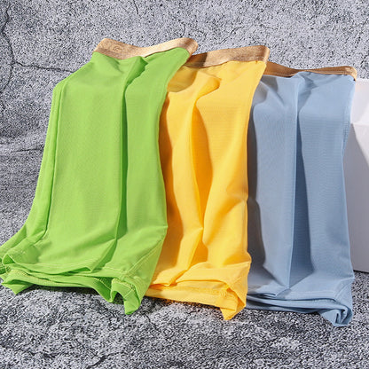 Summer Ice Silk Men's Underwear Boxers Semi-permeable Low Waist Breathable - D&A