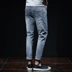 Spring And Summer Ripped Jeans Elastic Small Leg Straight Leg Pants Youth - D&A