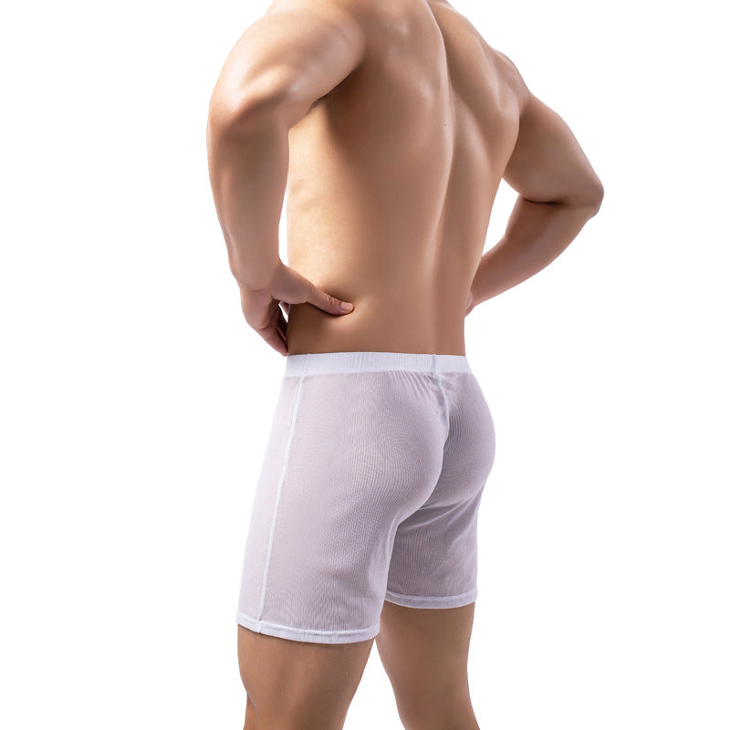 New Men's Leggings Solid Color Fully Transparent Underwear - D&A