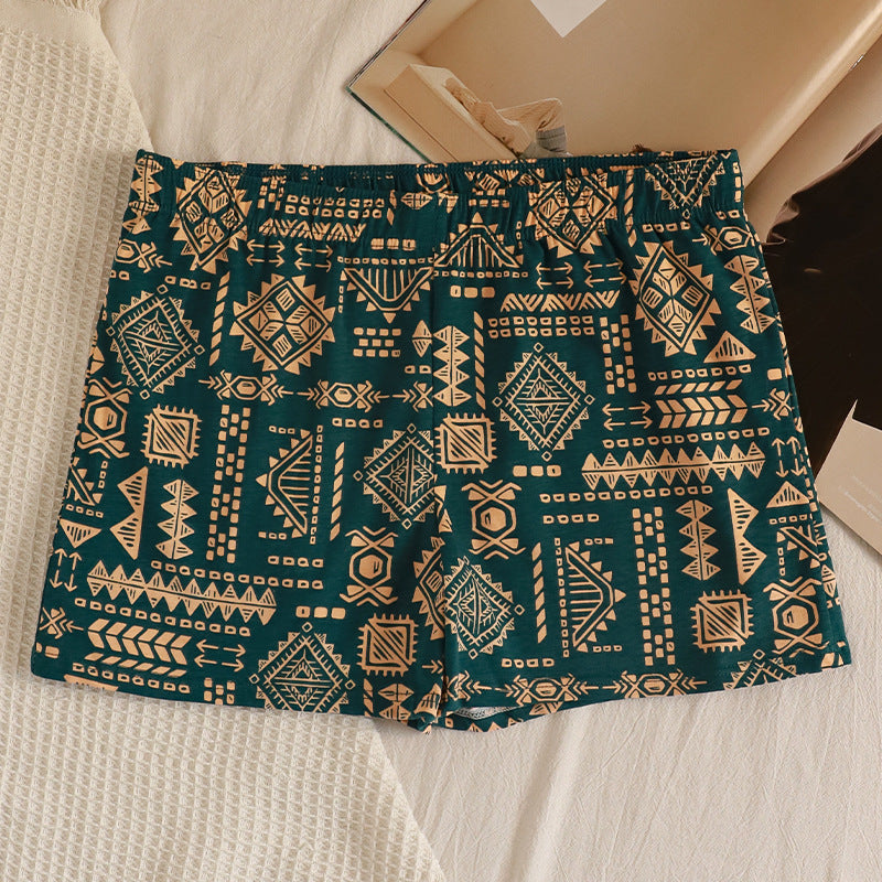 Men's American-style Retro Ethnic Boxers Green - D&A