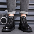 British Style All-matching Work Clothes Ankle Boots Fashion Haulage Motor Leather Boots - D&A