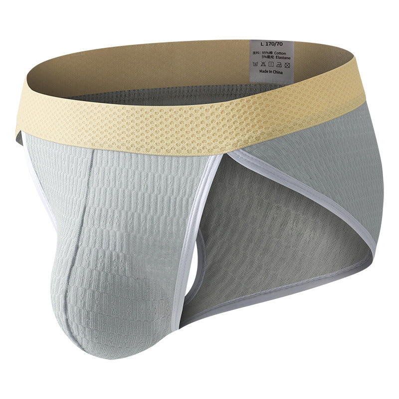 Sexy Low Waist Comfortable And Breathable Cotton Briefs Gray - D&A