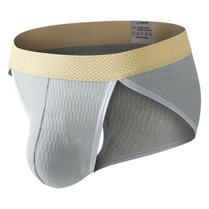 Sexy Low Waist Comfortable And Breathable Cotton Briefs Gray - D&A