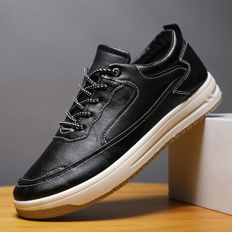 Leather Surface Men's Low-top Sneakers Warm Casual Shoes - D&A