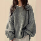 Idle Style Retro Crew Neck Pullover Sweater - D&A