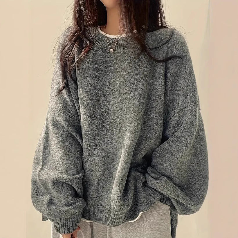Idle Style Retro Crew Neck Pullover Sweater - D&A