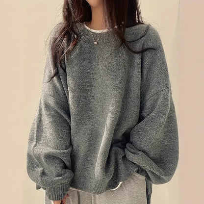 Idle Style Retro Crew Neck Pullover Sweater - D&A