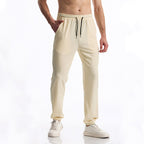 Silky Rib Fabric Casual Pants Baggy Straight Trousers - D&A