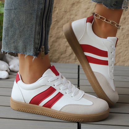 Women's Fashion Individual Casual All-matching Sneakers Red And White - D&A