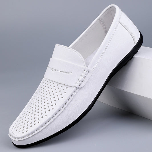 Men's Leather Shoes Microfiber Hollow-out Loafers - D&A