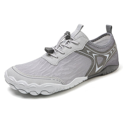 Hiking Climbing Wading Five Finger Non-slip Upstream Shoes Gray - D&A