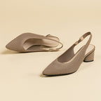 Hollow-out Knitted Closed Toe Back Empty Strap Sandals Pointed Toe - D&A