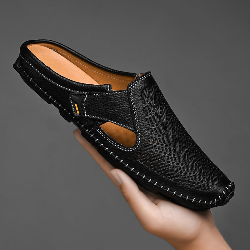 Fashion Men's Closed Toe Casual Breathable Sandals 8586 Black - D&A