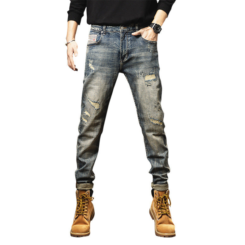 Retro Heavy Washed Jeans For Men - D&A