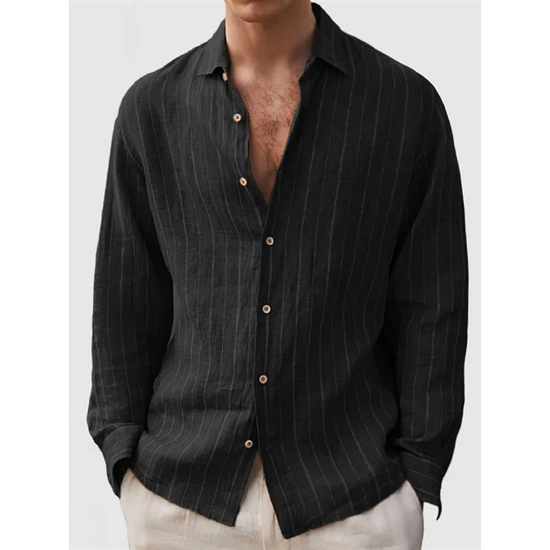 Long Sleeve Men's Shirt Striped Print PW231231102 - D&A