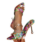 Summer Pointed-toe Colorful Stiletto Sexy Sandals - D&A