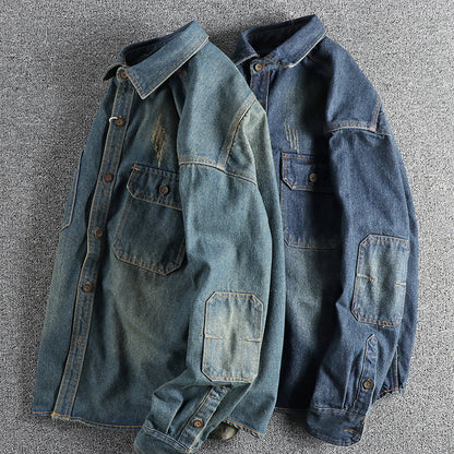 Washed Vintage Denim Shirt For Men - D&A