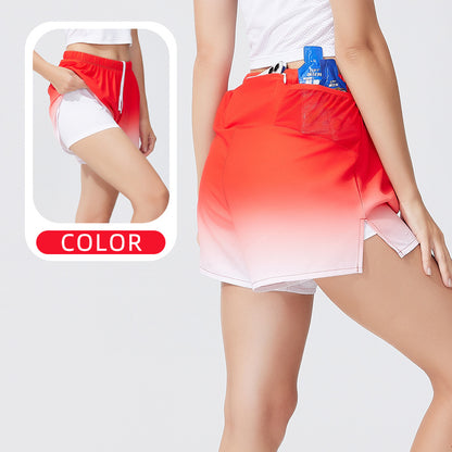 Men's And Women's Double-layer Swimming Loose Beach Pants Red For Women - D&A