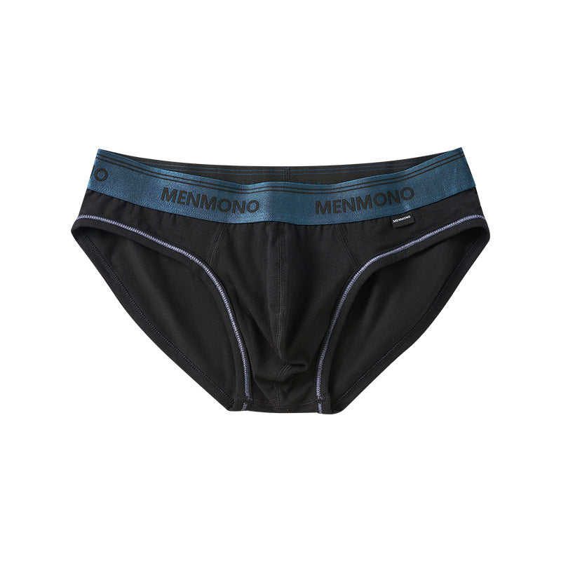 Men's Underwear Low Waist Cotton Tight Sexy Comfortable Breathable Black And Blue - D&A