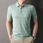 Short Sleeve T-shirt Men's Thin Ice Silk Quick-drying Knitted Short Sleeve DX525 Green - D&A