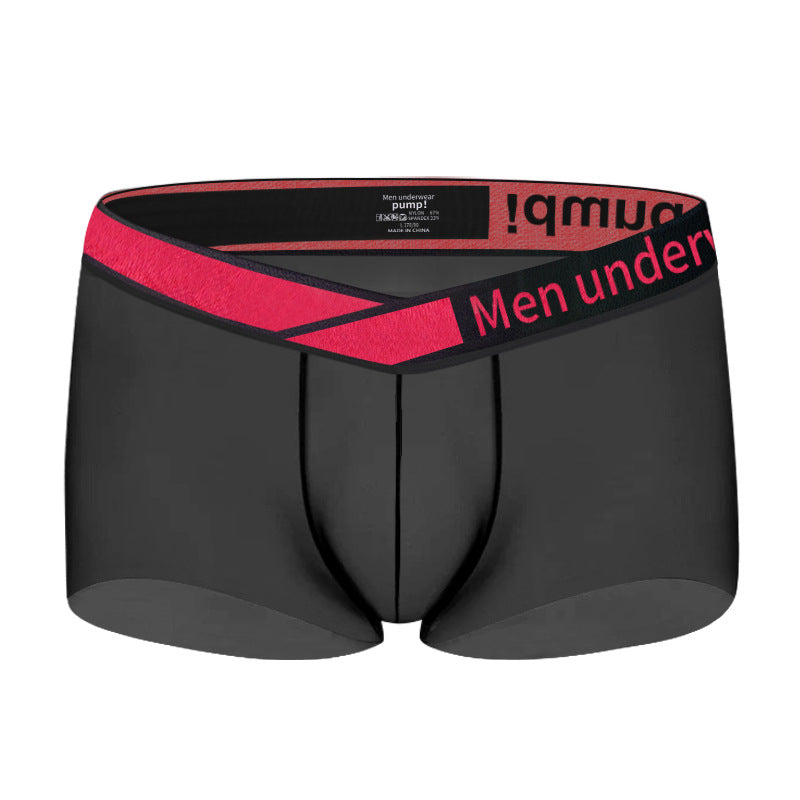Sexy Gradient Laser Low Waist Modal Comfortable Breathable Men's Underwear Black - D&A