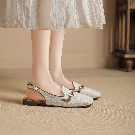 Women's Korean-style Fashion Closed Toe Casual Metal Chain Sandals - D&A