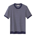 Men's High-grade Casual Striped Round Neck Knitted T-shirt - D&A