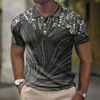 Men's Button Shirt Striped Pattern Printed Geometric Outdoor Street Style Short Sleeve 3y5YMSZ - D&A