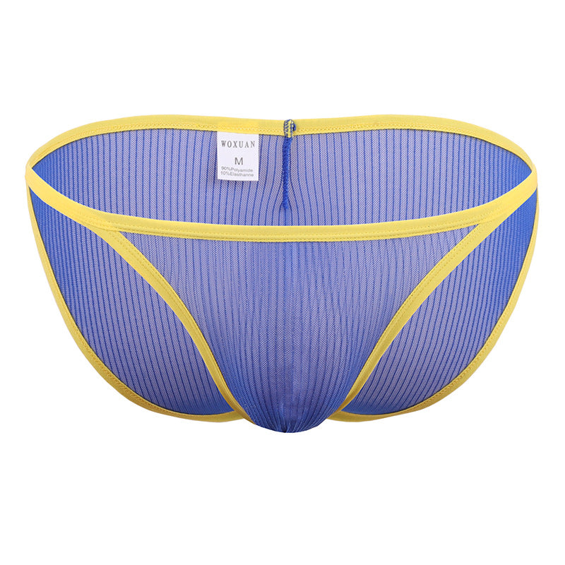 Men's Underwear High Fork Briefs Mesh Blue - D&A