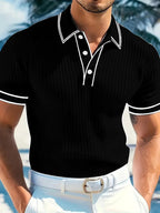 Men's POLO Short-sleeved Shirt Summer Black - D&A