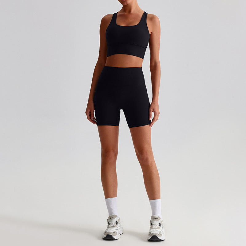 Fashion Sports Fitness Yoga Wear Suit Women 0197 Black Suit - D&A