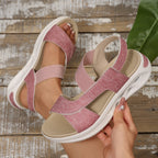 Women's Cloth Platform Beach Sandals - D&A