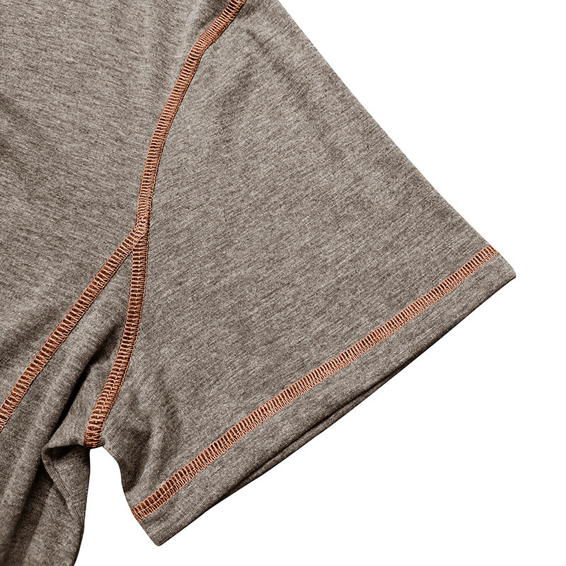 Short Sleeve Henley Shirt Men's Round Neck T-shirt - D&A