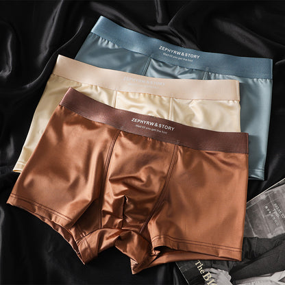 Men's Satin Light Luxury Ice Silk Underwear Summer Suit 4 - D&A