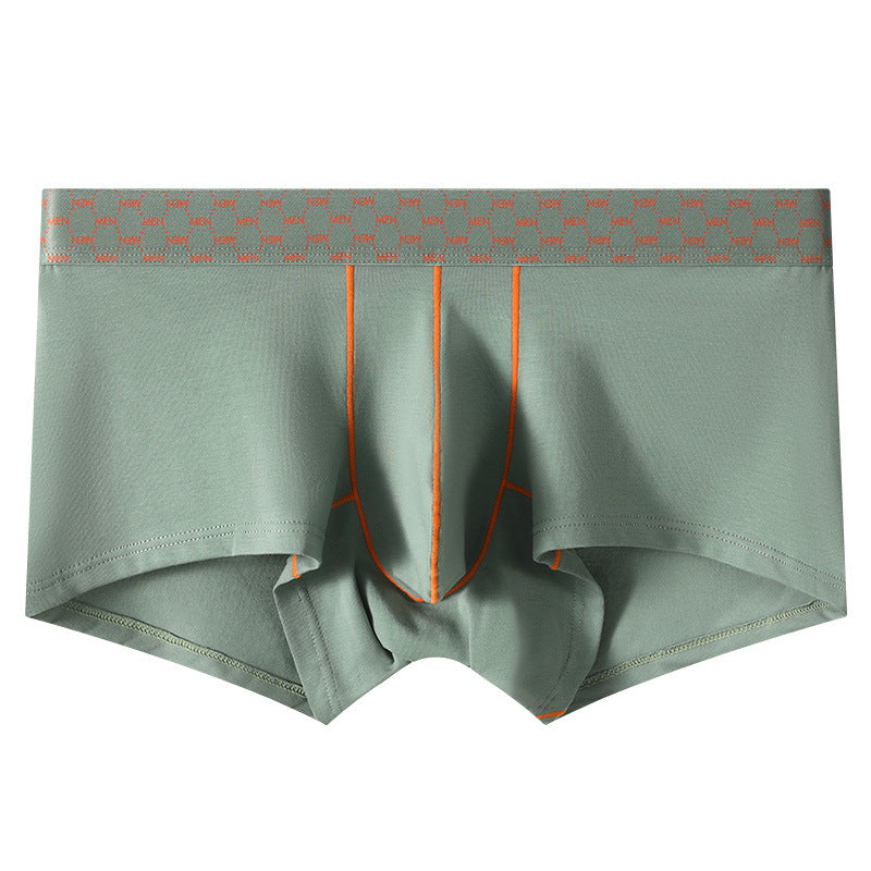 Men's Sports Fitness Low Waist Small Boxer Contrast Color Pants Green - D&A