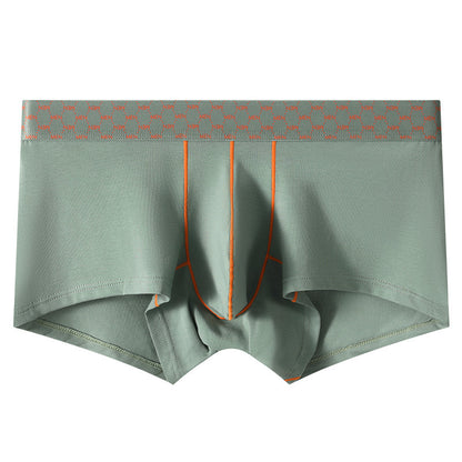 Men's Sports Fitness Low Waist Small Boxer Contrast Color Pants Green - D&A