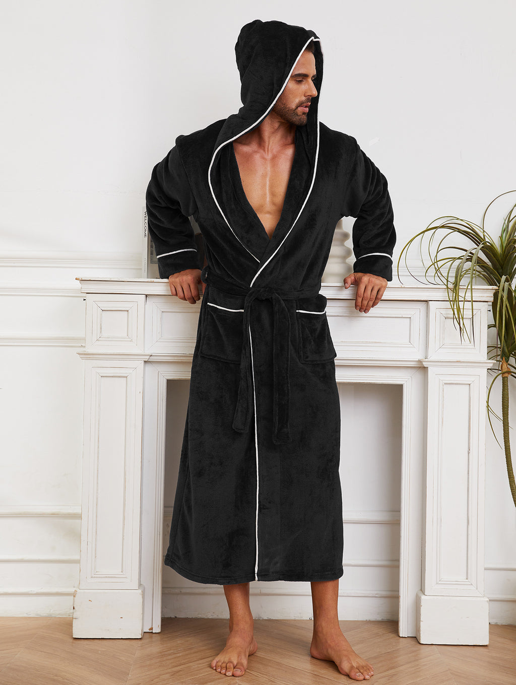 Fashion Men's Flannel Bathrobe Pajamas Women - D&A