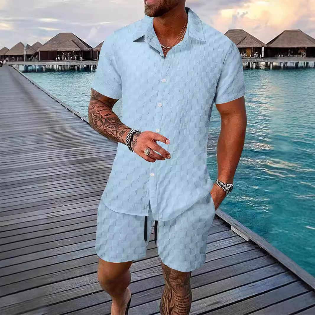 Men's Chemical Fiber Shirt Casual Suit - D&A