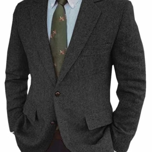 Men's Business Casual Herringbone Suit Jacket - D&A