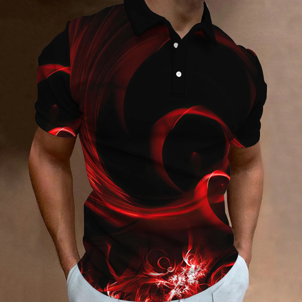 Men's Casual Loose Short Sleeves Plus Size Printed Aurora SLPL2684 - D&A