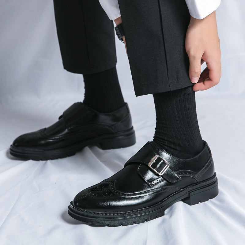 Casual British Pointed Toe Business Formal Wear Working Height-increasing Shoes - D&A