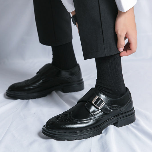 Casual British Pointed Toe Business Formal Wear Working Height-increasing Shoes - D&A