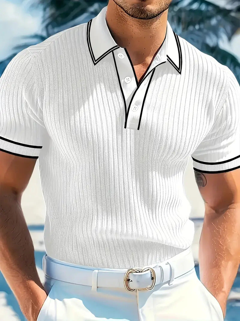 Men's POLO Short-sleeved Shirt Summer White - D&A
