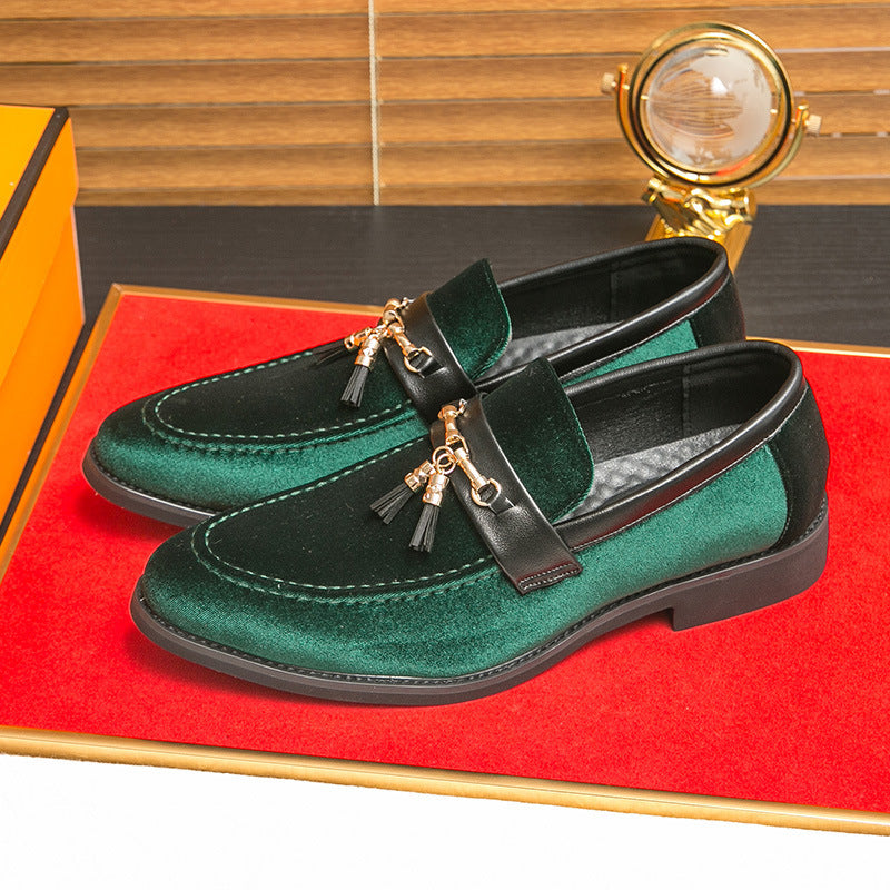 Loafers Solid Color Fringed Leather Shoes - D&A