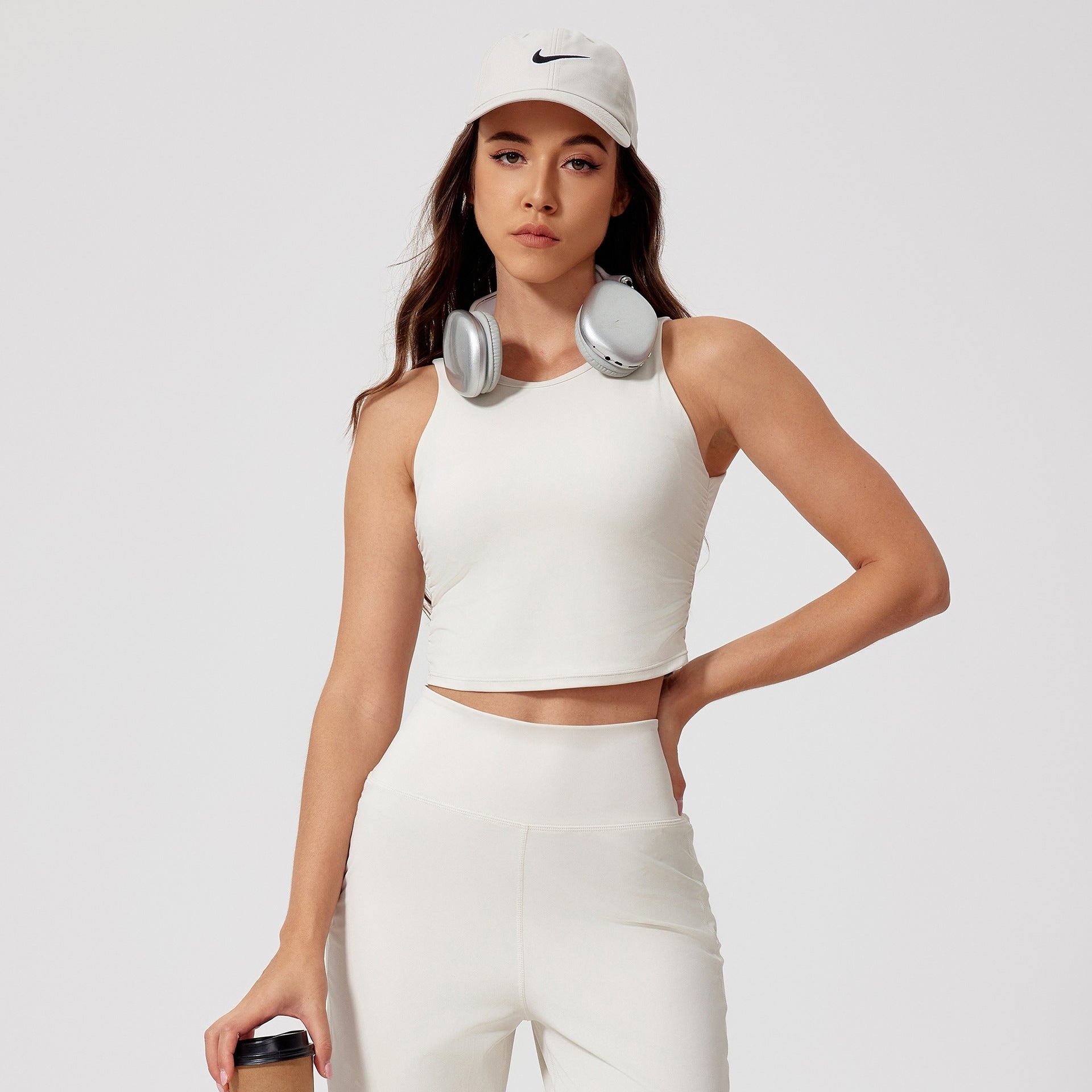 Fitness Nude Feel Bra Quick-drying U-shaped Backless Bra Albumin - D&A