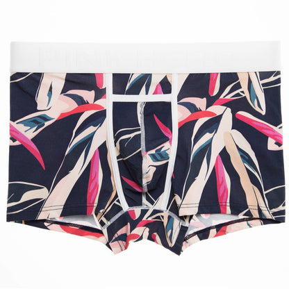Men's Pocket Underwear Boxer Pure Cotton Digital Printing Soft And Colorfast Exotic Leaves - D&A