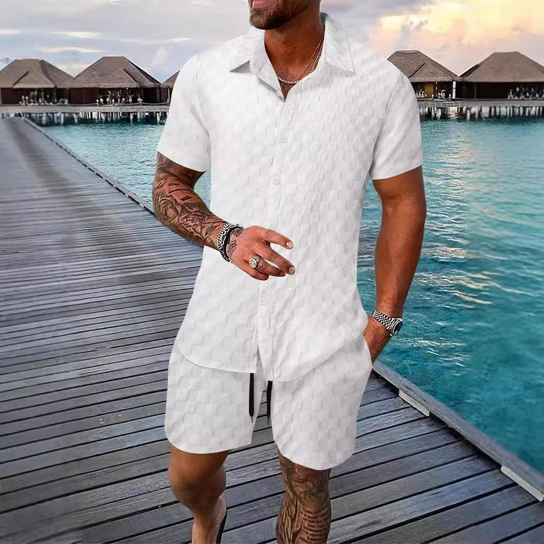Men's Chemical Fiber Shirt Casual Suit - D&A