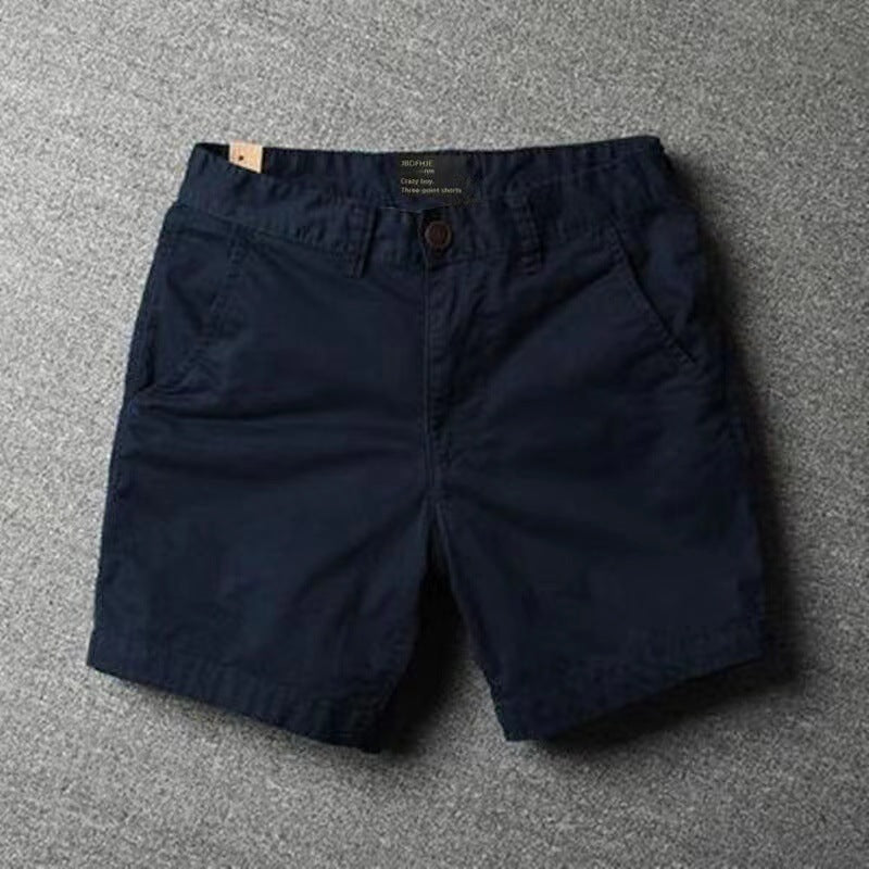 Men's Trendy Cotton Loose Shorts All-matching Outer Wear Dark Blue - D&A