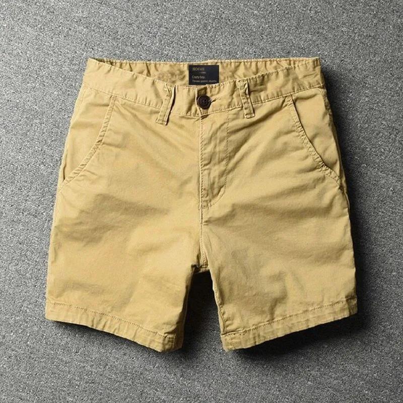 Men's Trendy Cotton Loose Shorts All-matching Outer Wear Khaki - D&A