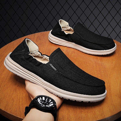 Plus Size Men's Canvas Shoes One Pedal Loafer Cloth Shoes - D&A